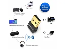 Bluetooth адаптер Grand-X 5.0 Realtek RTL8761B 7 devices aptX Low Energy (BT50G) - мініатюра 3
