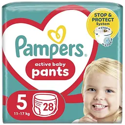 Підгузки Pampers трусики Pants Junior Розмір 5 (12-17 кг) 28 шт (8006540069714)