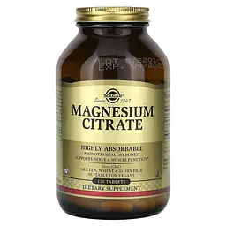 Магній Magnesium Citrate 400 mg 120 таблеток Solgar vit0005436