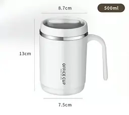 Кухоль office cup 500 мл для кави чаю з вакуумною ізоляцією нержавіюча сталь 304/PP white - мініатюра 6
