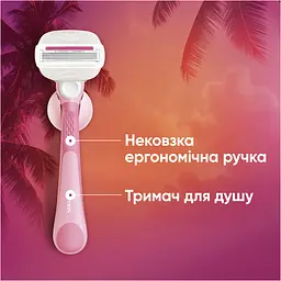 Подарунковий набір Gillette: станок для гоління жіночий Venus ComfortGlide Sugarberry Miami з 3 змінними картриджами + кріплення + косметичка - мініатюра 3