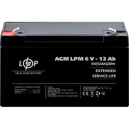 Акумулятор LogicPower AGM 6V (6V/12Ah/72Wh) (4159) [109170] - мініатюра 2