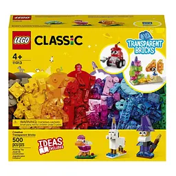 Конструктор LEGO Classic Прозрачные кубики для творчества 500 деталей (11013)