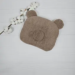 Дитяча ортопедична подушка 24×32 для новонароджених a.l.babybox Мамині обійми Коричневий тедді - мініатюра 2