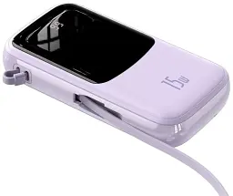 Power Bank Baseus Qpow Digital Display 10000mAh 15W with Lightning Cable (PPQD050105) Purple EU - мініатюра 3