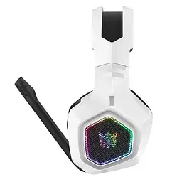 Геймерські ігрові Bluetooth навушники Onikuma B100 з висувним мікрофоном і LED підсвічуванням White - мініатюра 2