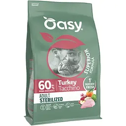 Сухий корм Oasy Dry Cat Superior Sterilized для стерилізованих котів індичка 300 г