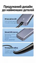 USB-хаб UGREEN CM219 концентратор вхід USB-A виходи 4 USB-A 3.0 до 5 Гбіт/с порт USB-C лише для живлення хаба для передавання даних не для заряджання без встановлення драйверів для Windows macOS Linux захист від перенапруги надмірного струму та перегрівання LED-індикатор роботи вбудований кабель 0,15 м темно-сірий (50985) - мініатюра 5