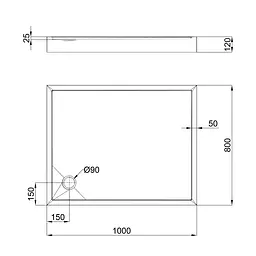 Душовий піддон Qtap Tern 301812C 100x80x12 см + сифон Білий - мініатюра 2
