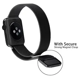 Міланський сітчастий ремінець Primo для Apple Watch 42 мм, 44 мм, 45 мм Black - мініатюра 3