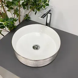 Умивальник VBI Prato silver white накладний VBI-011407, Хром - мініатюра 3