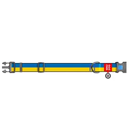 Нашийник для собак Waudog Nylon з QR паспортом, Colors of freedom, пластиковий фастекс, XXL, 46-70х3,5 см - мініатюра 2