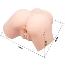 Мастурбатор Crazy Bull Dual Vagina and Ass Flesh із двома отворами, 23х17.5 см (тілесний) - мініатюра 7