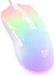 Комп'ютерна мишка Onikuma ігрова C-22 Pro з RGB підсвіткою та 6400 DPI дротова для ПК та ноутбука білий - мініатюра 3