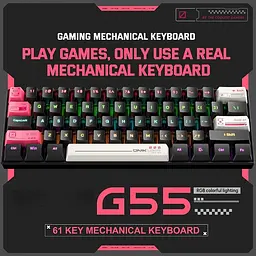 Ігрова дротова механічна клавіатура Onikuma G55 / Tea Switch / RGB / 60% / Black - мініатюра 6
