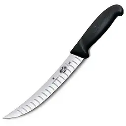 Кухонний ніж Victorinox Fibrox Butcher лезо 20см вузьке ріфл. з чорн. ручкою Dual Grip - мініатюра 2