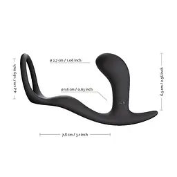 Масажер простати з ерекційним кільцем, 6.5х2.7 см (чорний) Fun Factory Bootie Ring - мініатюра 3