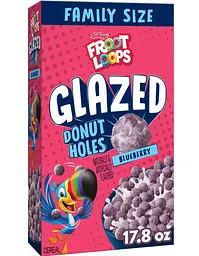 Сухий сніданок Kellogg's Froot Loops Glazed Donut Holes Blueberry Cereal 504г - мініатюра 2