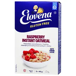 Каша вівсяна Elovena Gluten Free Raspberry instant oatmeal з малиною без глютену 200 г - мініатюра 3