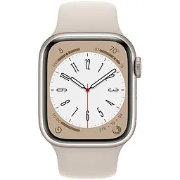 Смарт-годинник Apple Watch Series 8 GPS 41 mm Starlight Aluminium Case with Starlight Sport Band - Regular Model A2770 (Grade B) Seller Refurbished - мініатюра 2