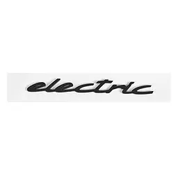 Емблема напис Electric для Porsche 155х19мм чорна ГЛЯНЦЮВА пластик (на скотчі)