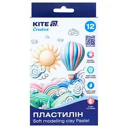 Пластилін восковий Kite Creative Pastel K-086-P 12 кольорів 200 г (K-086-P)