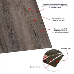 Самоклеюча LVT плитка 610х610х1.5 мм SW-00003270 - мініатюра 3