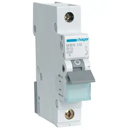 Автоматичний вимикач Hager 1-п. B 10A (6kA) 1M (A) (MBN110)