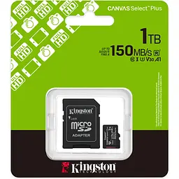 Карта пам'яті Kingston microSDXC Canvas Select Plus 1TB Class 10 UHS-I U3 V30 А1 + SD адаптер (SDCS3/1TB) [145075] - мініатюра 3