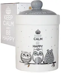 Банка керамічна Be Happy «Совушки» S&T 990 мл kuh0010008 - мініатюра 2