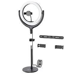 Тримач Hoco Rouge desktop fill light live broadcast stand LV01 із кільцевим освітленням - мініатюра 3