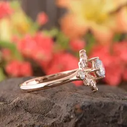 Каблучка з червоного золота з фіанітами 16 K-0275 - мініатюра 3