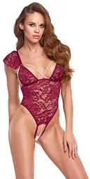 Боді Cottelli Lingerie Pearls XL (бордовий) - мініатюра 2