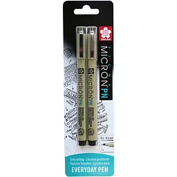 Набір ручок PIGMA MICRON PN 2 шт.,чорний (лінія 0.4-0.5мм), у блістері, Sakura