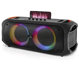 Портативная колонка REAL-EL X795 Boombox 70W Bluetooth, Echo Karaoke, TWS, RGB, Black - мініатюра 1