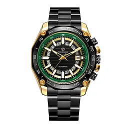 Наручний годинник чоловічий 8279 Black-Green Forsining acs0031396