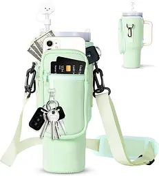 Чохол-сумка для термокухля Stanley Quencher 1,18 л з ремінцем, захисний кейс для кухля, м'ятного кольору KT7001307