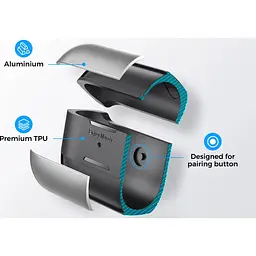 Чохол AhaStyle Rugged Aluminium Case для AirPods Pro 2 Silver [133858] - мініатюра 3