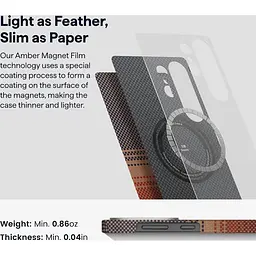 Оригінальний протиударний чохол Samsung Galaxy S25 Ultra Pitaka Tactile Woven Edge Case MagSafe (S938) Moonrise KS2502U - мініатюра 9