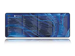 Великий килимок для мишки WorkPlaceShop Поєднання клавіш для Windows Синій, 800 x 300 мм