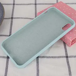 Чохол Silicone Case Full Protective (AA) NO LOGO для Apple iPhone X / XS (5.8) Бірюзовий / Turquoise - мініатюра 3