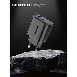 Мережевий зарядний пристрій Senteo T-06 PD+QC3.0 45 Вт чорний [175164] - мініатюра 3