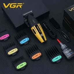 Професійна машинка для стрижки VGR V-285 акумуляторна з насадками Жовто-чорний (2104618579) - мініатюра 5