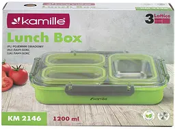 Ланч-бокс Snack на 3 секції пластик та нержавіюча сталь Kamille 27х19х5 см kuh0007595 - мініатюра 7