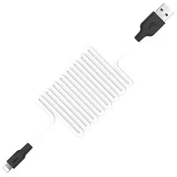 USB Cable Hoco X21 Silicone Lightning Black/White 2m - мініатюра 4