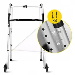 Реабілітаційні ходунки 4FIZJO регульовані, з коліщатами Silver/Black (P-5905973406451) - мініатюра 7