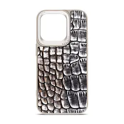 Кожаный чехол для Apple iPhone 15 Pro, Harder Glamorous Croco, разноцветный, термополиуретан ТПУ + экокожа с имитацией кожи крокодила, панель, защита корпуса, противоударный, микрофибра, рамка вокруг камеры, защита всего корпуса, (ARM76762)