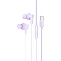 Дротові вакуумні навушники Hoco M114 з мікрофоном, Type-C, 1.2m, purple
