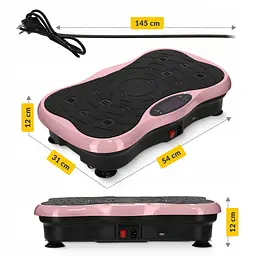 Віброплатформа для тренувань 4FIZJO Ultra+ з пультом та еспандерами Black/Pink (P-5905973402880) - мініатюра 7