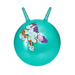 Детский мяч EasyFit для фитнеса MS 3397(Turquoise) с рожками 55 см, 400 г